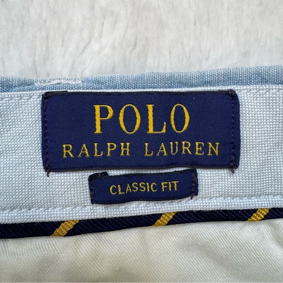 ❌Polo Ralph Lauren Shorts Men’s 42 Tall Blue Chambray Classic Fit 10" Preppy NEW - Picture 4 of 10